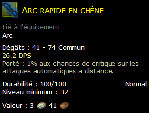 Arc rapide en chêne