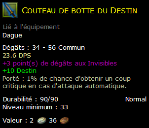 Couteau de botte du Destin