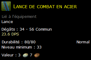 Lance de combat en acier