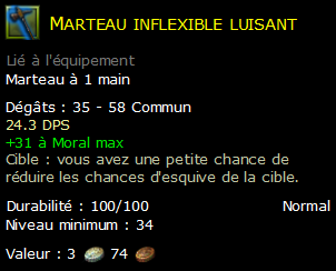 Marteau inflexible luisant