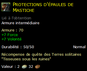 Protections d'épaules de Mastiche