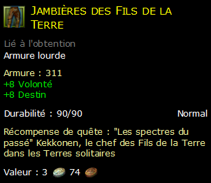 Jambières des Fils de la Terre