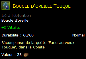 Boucle d'oreille Touque