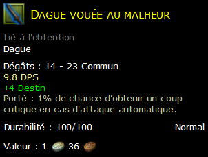 Dague vouée au malheur