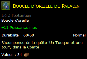 Boucle d'oreille de Paladin