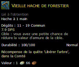 Vieille hache de forestier