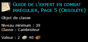 Guide de l'expert en combat irrégulier, Page 5 (Obsolète)