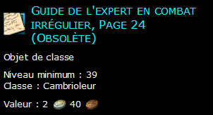 Guide de l'expert en combat irrégulier, Page 24 (Obsolète)