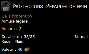 Protections d'épaules de nain