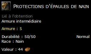 Protections d'épaules de nain