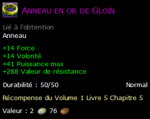 Anneau en or de Gloïn