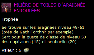 Filière de toiles d'araignée enroulées