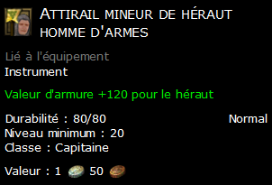 Attirail mineur de héraut homme d'armes