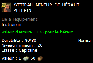 Attirail mineur de héraut pèlerin