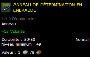 Anneau de détermination en émeraude