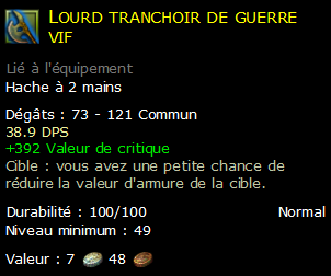 Lourd tranchoir de guerre vif