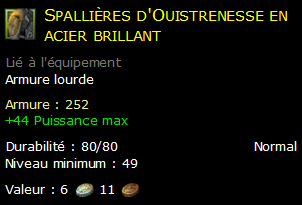 Spallières d'Ouistrenesse en acier brillant