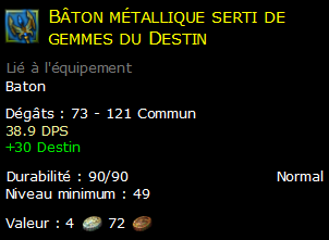 Bâton métallique serti de gemmes du Destin