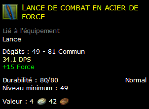 Lance de combat en acier de force