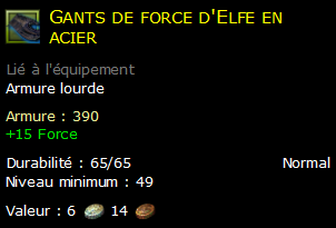 Gants de force d'Elfe en acier