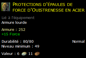 Protections d'épaules de force d'Ouistrenesse en acier