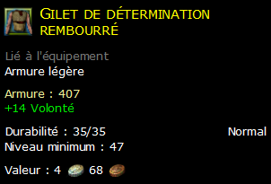 Gilet de détermination rembourré