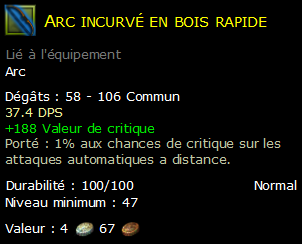 Arc incurvé en bois rapide