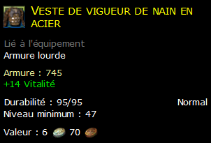 Veste de vigueur de nain en acier