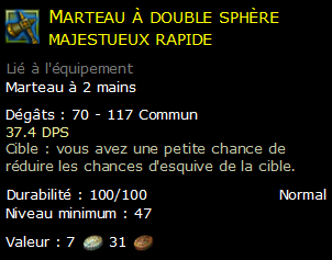 Marteau à double sphère majestueux rapide