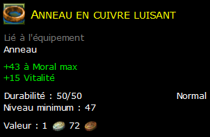 Anneau en cuivre luisant