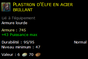 Plastron d'Elfe en acier brillant