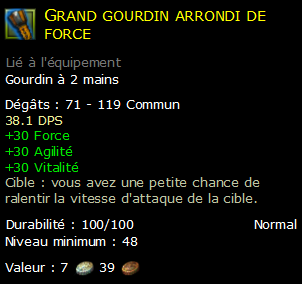 Grand gourdin arrondi de force