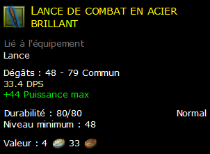 Lance de combat en acier brillant