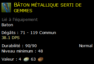 Bâton métallique serti de gemmes