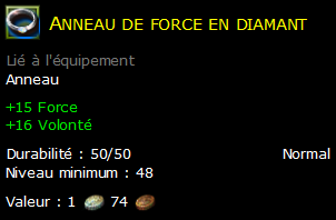 Anneau de force en diamant