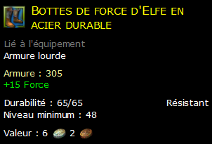 Bottes de force d'Elfe en acier durable