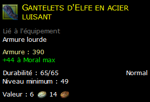 Gantelets d'Elfe en acier luisant