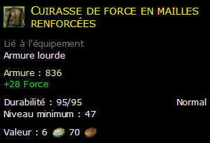 Cuirasse de force en mailles renforcées