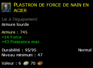 Plastron de force de nain en acier