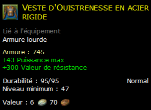 Veste d'Ouistrenesse en acier rigide