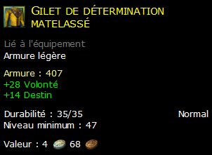 Gilet de détermination matelassé