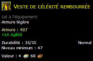 Veste de célérité rembourrée