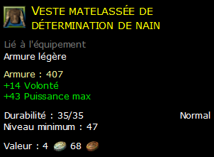 Veste matelassée de détermination de nain