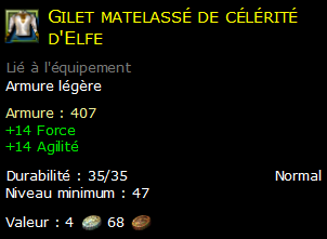 Gilet matelassé de célérité d'Elfe