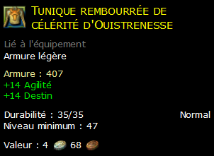 Tunique rembourrée de célérité d'Ouistrenesse