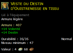 Veste du Destin d'Ouistrenesse en tissu