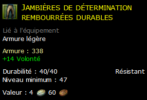 Jambières de détermination rembourrées durables