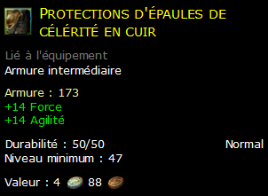 Protections d'épaules de célérité en cuir