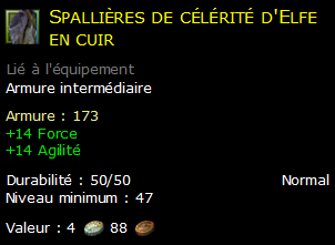 Spallières de célérité d'Elfe en cuir