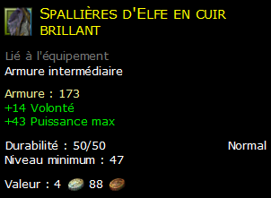 Spallières d'Elfe en cuir brillant